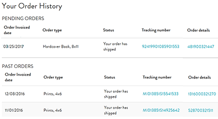 Viewing Order History/Status