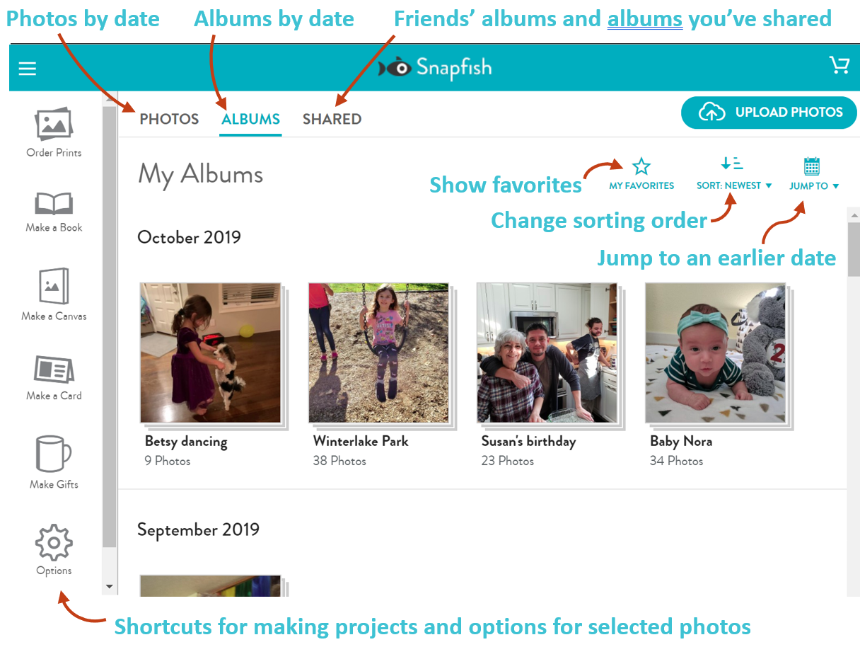 Album view of your photos