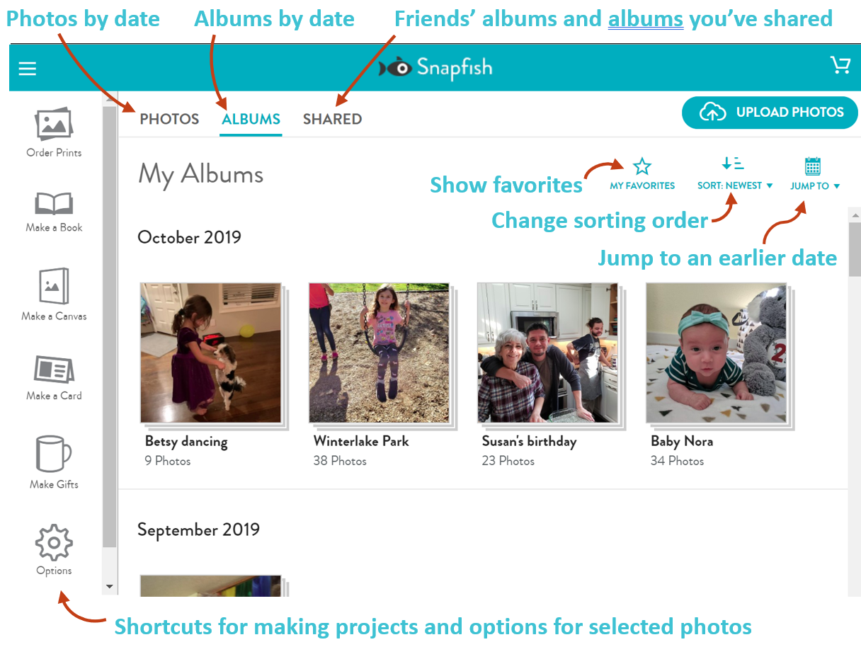 MY PHOTOS -- all your online albums and photos – Snapfish Help