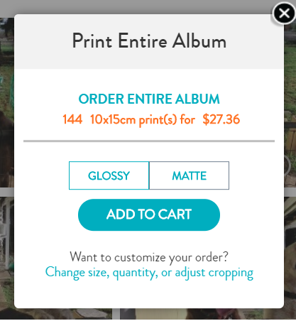 Express Order prints menu