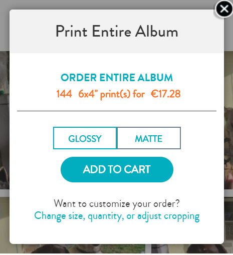 Print Entire Album menu
