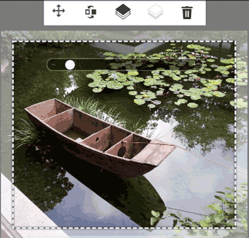 Barre d'outils de retouche photos en mode recadrage de l'assistant de création de tirages grand format